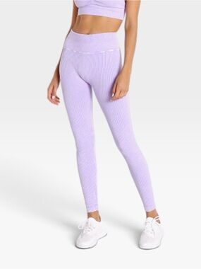 NUX Lavender Lilac High-Waist Sculpting Leggings Womens Activewear SMALL
